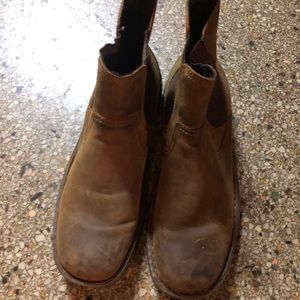Nice tan square toed Born chelsea boots